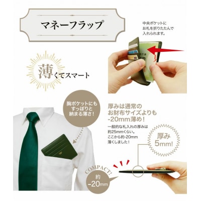 キプリス本革製小銭入れ付きカードケース(マネーフラップ)カラー:ネイビー【kt026-004-2】