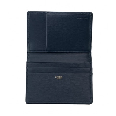 キプリス本革製通しマチ名刺入れ　カラー:ネイビー　【kt026-005-2】