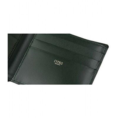 キプリス本革製カード札入れ　カラー:グリーン　【kt026-007-3】