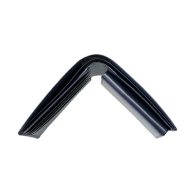 キプリス本革製二つ折り小銭入れ付財布　カラー:ネイビー　【kt026-008-2】