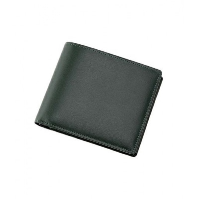 キプリス本革製二つ折り小銭入れ付財布　カラー:グリーン　【kt026-008-3】