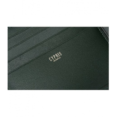 キプリス本革製二つ折り小銭入れ付財布　カラー:グリーン　【kt026-008-3】