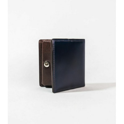 キプリス　ボックス小銭入れ　カラー:ネイビーxダークブラウン　【kt026-011-3】