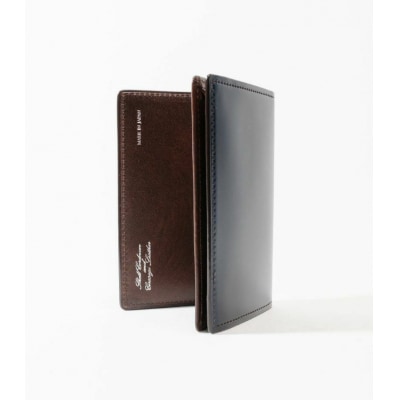 キプリス　通しマチ名刺入れ　カラー:ネイビーxダークブラウン　【kt026-013-3】