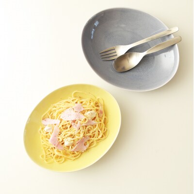 ポトペリー　Vagペアパスタプレート　カラー:Gray×Yellow　【kt032-042-2】