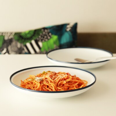 ポトペリー　フロスト　ペアパスタプレート　カラー:WHITE　【kt032-043-1】