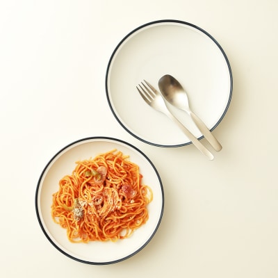 ポトペリー　フロスト　ペアパスタプレート　カラー:WHITE　【kt032-043-1】