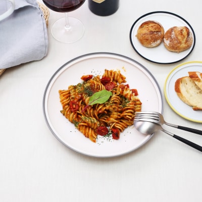 ポトペリー　フロスト　ペアパスタプレート　　カラー:PINK　【kt032-043-3】