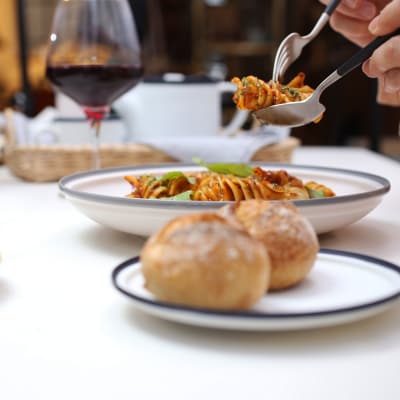 ポトペリー　フロスト　ペアパスタプレート　　カラー:PINK　【kt032-043-3】