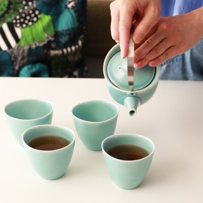 ポトペリー Vag 土瓶&フリーカップセット　カラー:GREEN　【kt032-048-1】