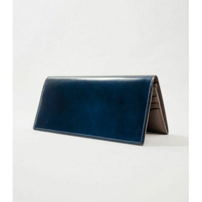 キプリスファスナー付きササマチ長財布カラー:ネイビーxダークブラウン【kt026-015-3】