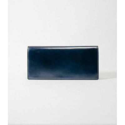 キプリスファスナー付きササマチ長財布カラー:ネイビーxダークブラウン【kt026-015-3】