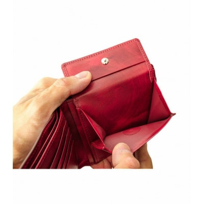 キプリス二つ折り財布カラー:ブラックxレッド【kt026-014-1】