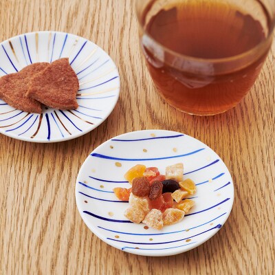 テシオ 金群青 豆皿　2枚組【kt032-010】