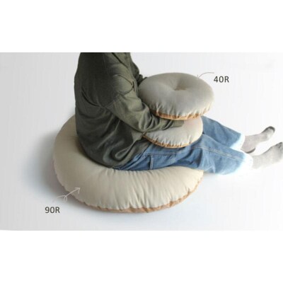 丸座布団　コルクレザー生地　40R 　40cm　(なごみ:わら) 【kt031-004-3】