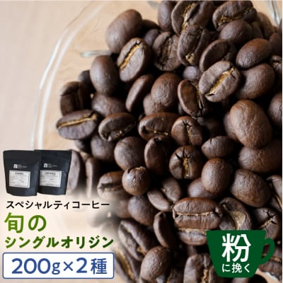[粉に挽く]スペシャルティコーヒー 旬のシングルオリジン 200g×2種【kt054-005-2】