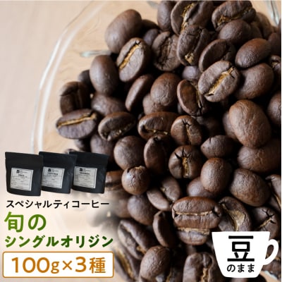 [豆のまま]スペシャルティコーヒー 旬のシングルオリジン 100g×3種【kt054-006-1】