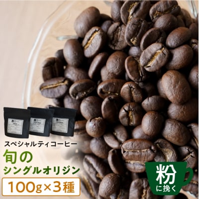 [粉に挽く]スペシャルティコーヒー 旬のシングルオリジン 100g×3種【kt054-006-2】