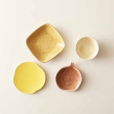 テシオ　豆皿セット　4枚組(柘榴・赤)【kt032-060】