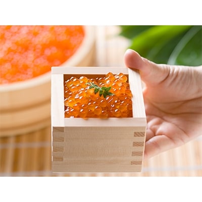 北海道留萌市からお届け 北海道産 秋鮭いくら320g(80g×4P)