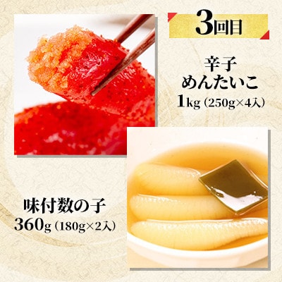 【毎月定期便】【やまか】魚卵味わい便全3回