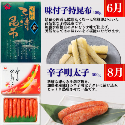 【発送月固定定期便】留萌伝統の味　海の贈りもの定期便全6回
