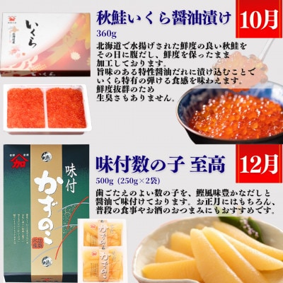 【発送月固定定期便】留萌伝統の味　海の贈りもの定期便全6回