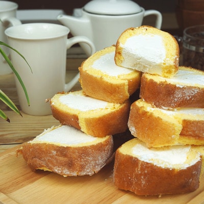 【訳あり】 2種(プレーン&いちご)のカットロールケーキ 1kg 約4本分(広川町)