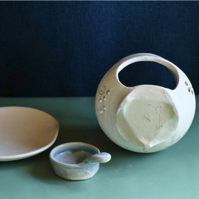 陶器茶香炉『牡丹・紫』