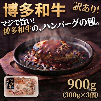 博多和牛ハンバーグの種‼訳あり!900g(300g×3個)(広川町)