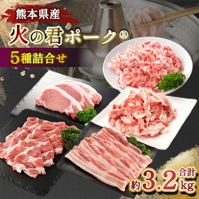 熊本県産 火の君ポーク(R) 5種詰合せ 計約3.2kg