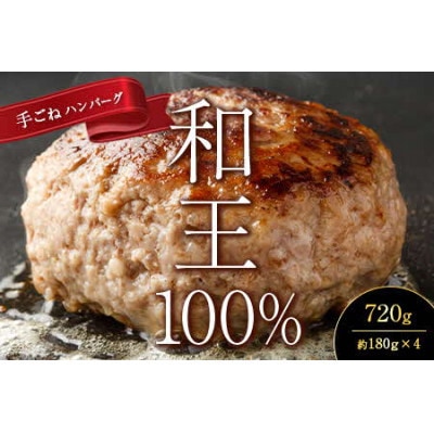 熊本和王 100% 手ごねハンバーグ 180g×4パック計720g(熊本市)