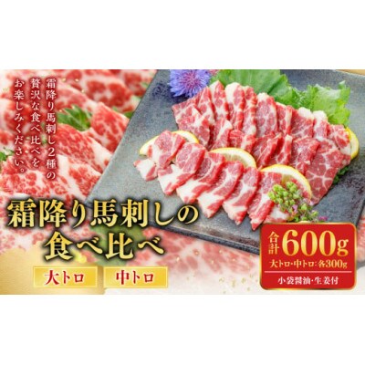 霜降り馬刺しの食べ比べ　大トロ中トロ馬刺し　600g(各300g)(熊本市)