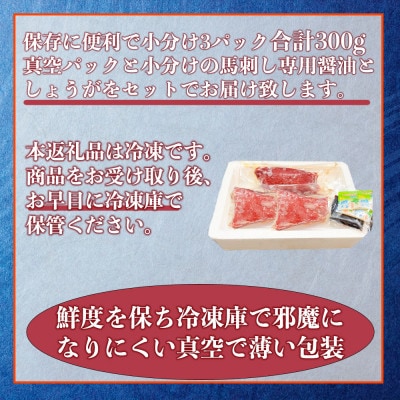 熊本特産 馬刺し 赤身ブロック 約300g(100g×3個)専用醤油・生姜付き【オアシス九州】熊本市