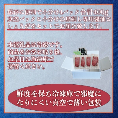 熊本特産 馬刺し 赤身ブロック 約400g(100g×4個)専用醤油・生姜付き【オアシス九州】熊本市