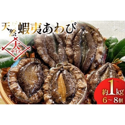 天然蝦夷あわび 大サイズ 約1kg(6～8個)