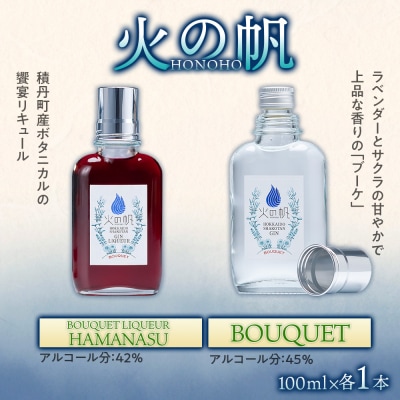 ジン 北海道 積丹 酒 アルコール 火の帆 HONOHO 100ml 4本