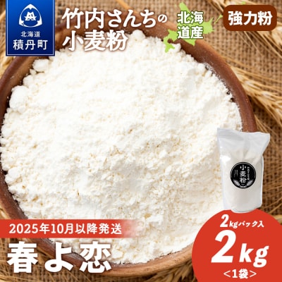 竹内さんちの小麦粉 北海道 春よ恋 2kg×1袋 