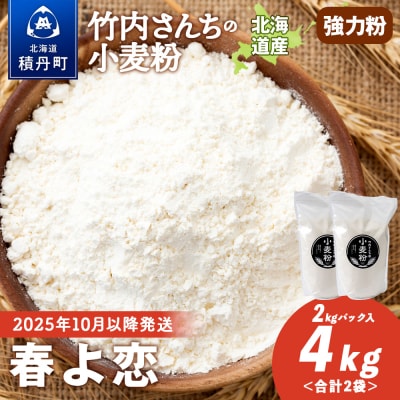 竹内さんちの小麦粉 北海道 春よ恋 2kg×2袋 