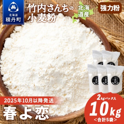 竹内さんちの小麦粉 北海道 春よ恋 2kg×5袋 
