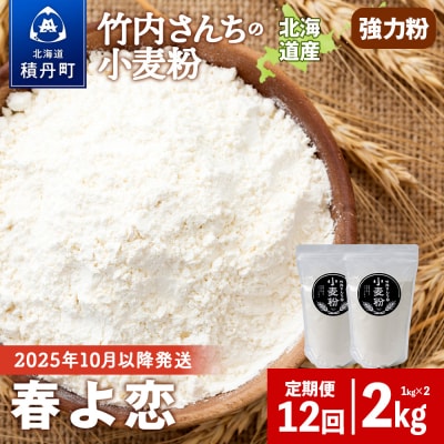 12ヵ月定期便 竹内さんちの小麦粉 春よ恋 1kg×2袋