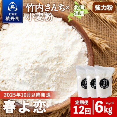12ヵ月定期便 竹内さんちの小麦粉 春よ恋 2kg×3