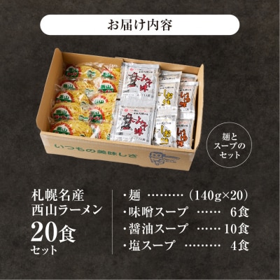 西山ラーメン　札幌名産西山ラーメン20食セット_hs040-006