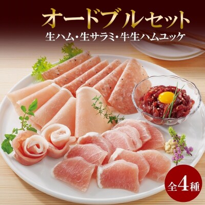 しばれ生ハム 4種 オードブル セット 生ハム サラミ ユッケ 豚肉 ブロック_hs087-041