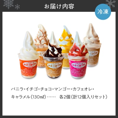 おウチで食べる北海道ソフトクリーム&サンデーセット(6種類×2の12個セット)_hs231-005