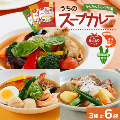 スープカレーの素 うちのスープカレー 3種セット 計6袋_hs299-041