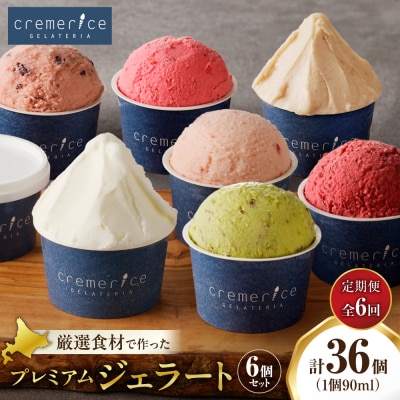【定期便】クレメリーチェプレミアムジェラート6個セット(隔月×6回)_hs065-001