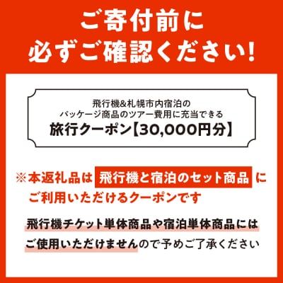 札幌市に泊まるふるさと納税旅行クーポン【30,000円分】_hs186-002