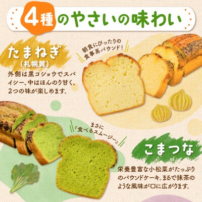 野菜たっぷり!しっとりパウンドケーキ　4種の野菜　8枚入ギフトセット_hs225-001