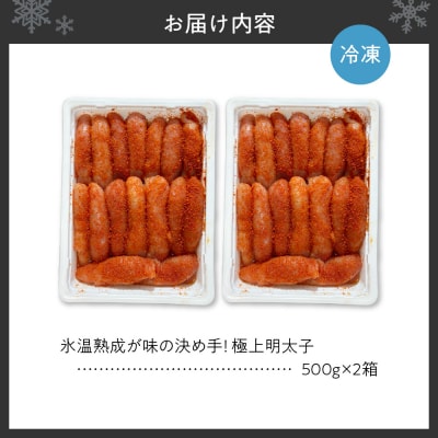 氷温熟成が味の決め手! 極上明太子 1㎏(500g×2)_hs078-002